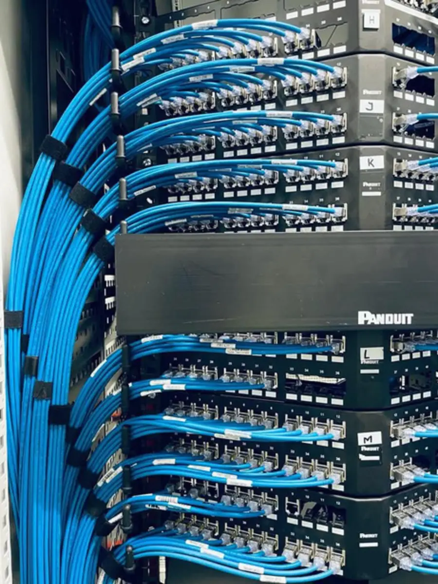 Terminated data network rack