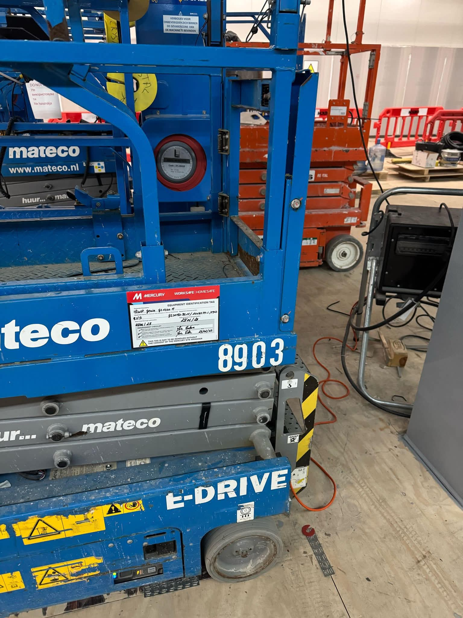 Mobile elevating work platforms used for electrical installation